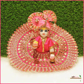 Blended Thread Moti Sitara Work Magenta Laddu Poshak